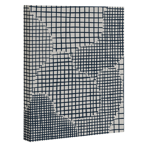 Alisa Galitsyna Dark Blue Grid Pattern Art Canvas