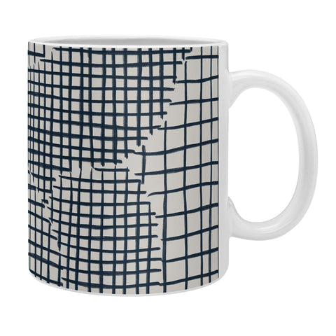 Alisa Galitsyna Dark Blue Grid Pattern Coffee Mug