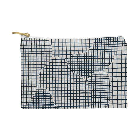 Alisa Galitsyna Dark Blue Grid Pattern Pouch