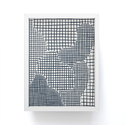 Alisa Galitsyna Dark Blue Grid Pattern Framed Mini Art Print
