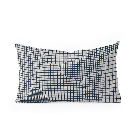 Alisa Galitsyna Dark Blue Grid Pattern Oblong Throw Pillow