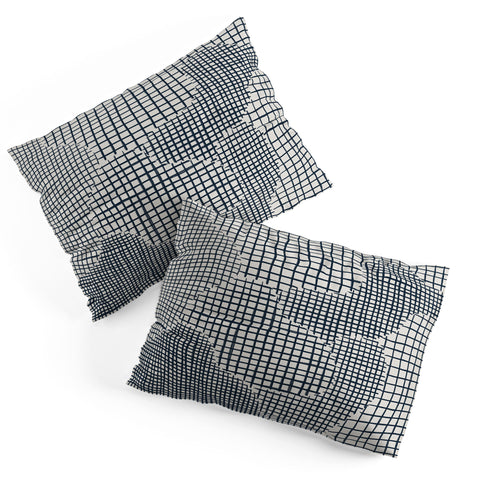 Alisa Galitsyna Dark Blue Grid Pattern Pillow Shams