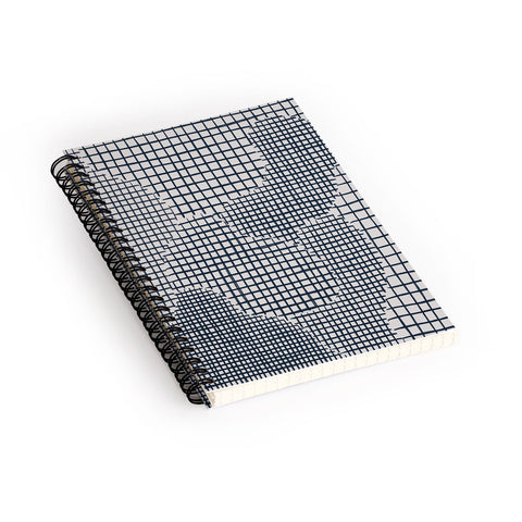 Alisa Galitsyna Dark Blue Grid Pattern Spiral Notebook