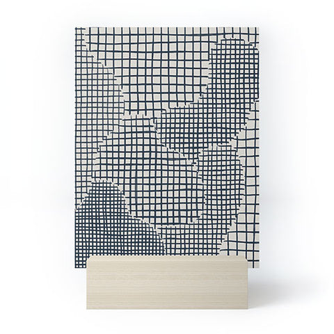 Alisa Galitsyna Dark Blue Grid Pattern Mini Art Print