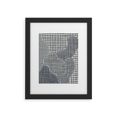 Alisa Galitsyna Dark Blue Grid Pattern Framed Art Print