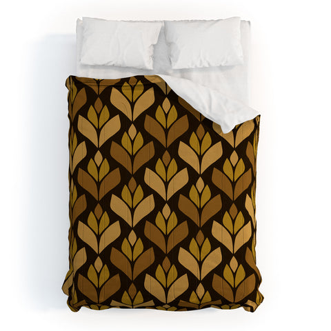 Alisa Galitsyna Dark Retro Trefoil Pattern Comforter