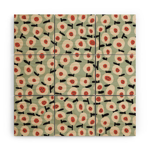 Alisa Galitsyna Dots and Flowers 1 Wood Wall Mural