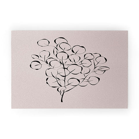 Alisa Galitsyna Elegant Eucalyptus Branch Welcome Mat