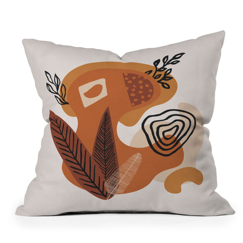 Alisa Galitsyna Fall Shapes Plants Throw Pillow