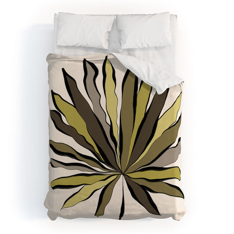 Alisa Galitsyna Fan Palm Leaf Duvet Cover