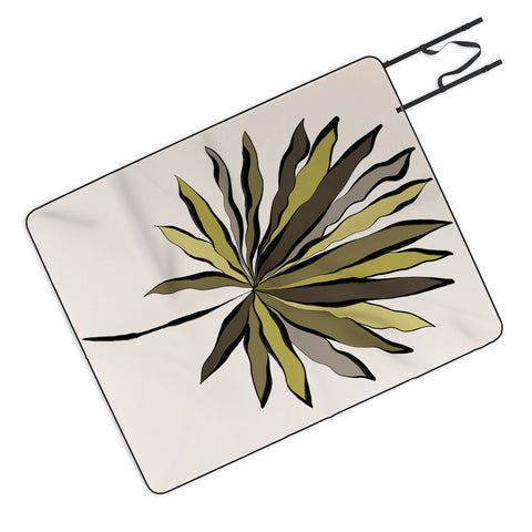 Alisa Galitsyna Fan Palm Leaf Picnic Blanket