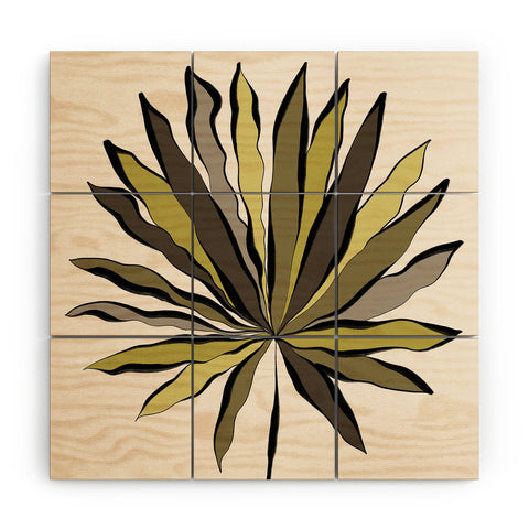 Alisa Galitsyna Fan Palm Leaf Wood Wall Mural