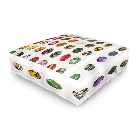 Alisa Galitsyna Floral Circles Paper Pattern Outdoor Floor Cushion