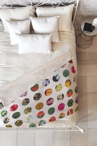 Alisa Galitsyna Floral Circles Paper Pattern Fleece Throw Blanket
