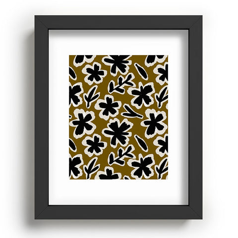 Alisa Galitsyna Florals on Olive Background Recessed Framing Rectangle