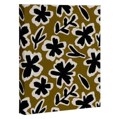 Alisa Galitsyna Florals on Olive Background Art Canvas