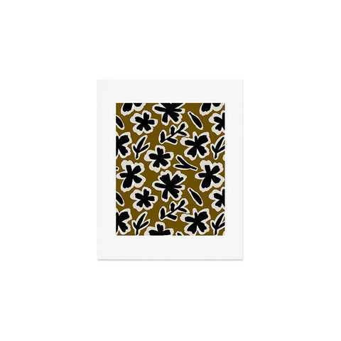 Alisa Galitsyna Florals on Olive Background Art Print