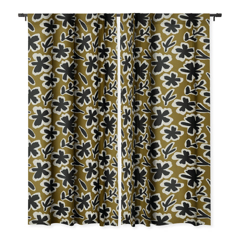 Alisa Galitsyna Florals on Olive Background Blackout Non Repeat
