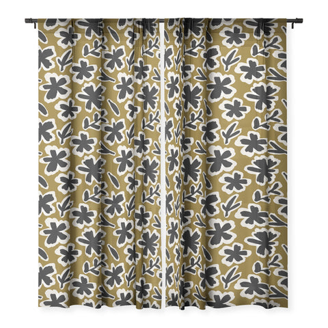 Alisa Galitsyna Florals on Olive Background Sheer Non Repeat