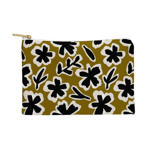 Alisa Galitsyna Florals on Olive Background Pouch