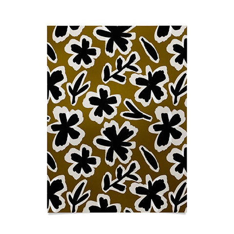 Alisa Galitsyna Florals on Olive Background Poster