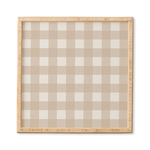 Alisa Galitsyna Gingham Cloth Beige Checks Framed Wall Art