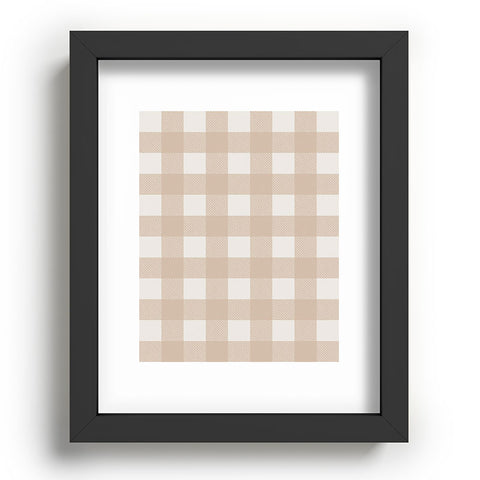 Alisa Galitsyna Gingham Cloth Beige Checks Recessed Framing Rectangle