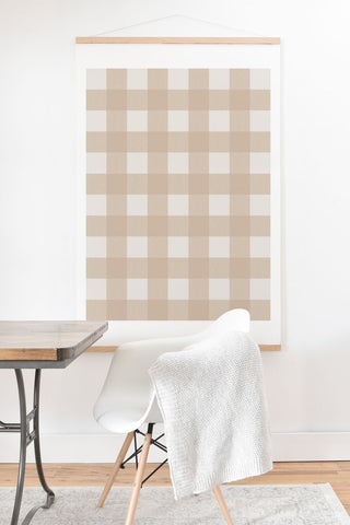 Alisa Galitsyna Gingham Cloth Beige Checks Art Print And Hanger
