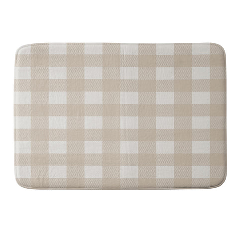 Alisa Galitsyna Gingham Cloth Beige Checks Memory Foam Bath Mat