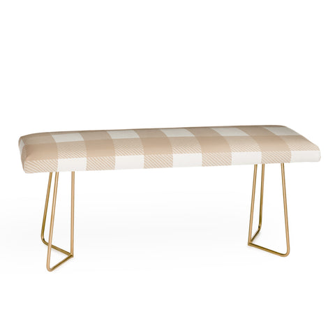 Alisa Galitsyna Gingham Cloth Beige Checks Bench