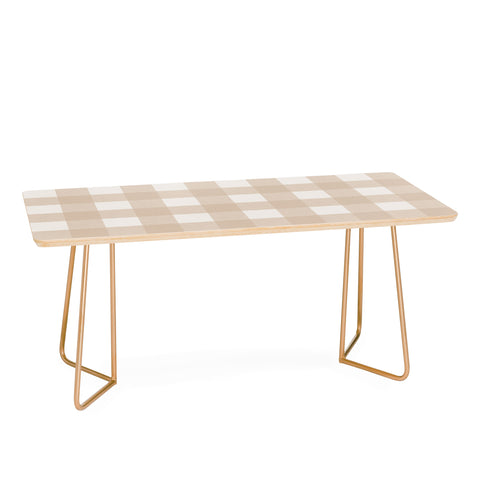 Alisa Galitsyna Gingham Cloth Beige Checks Coffee Table