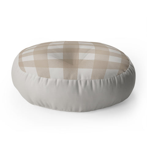 Alisa Galitsyna Gingham Cloth Beige Checks Floor Pillow Round