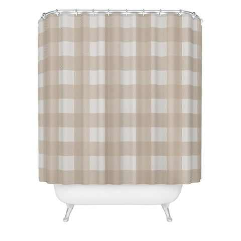 Alisa Galitsyna Gingham Cloth Beige Checks Shower Curtain