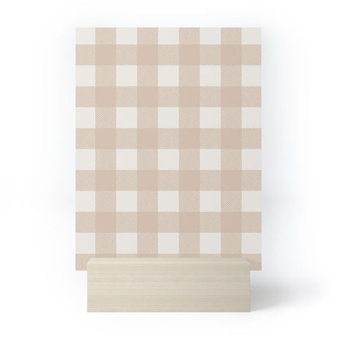 Alisa Galitsyna Gingham Cloth Beige Checks Mini Art Print