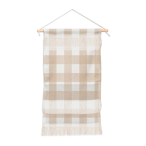 Alisa Galitsyna Gingham Cloth Beige Checks Wall Hanging Portrait