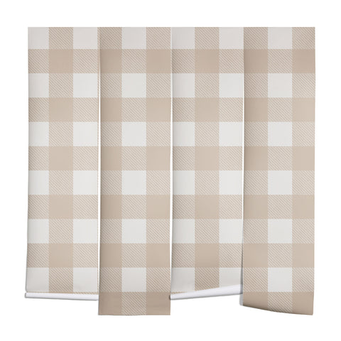 Alisa Galitsyna Gingham Cloth Beige Checks Wall Mural