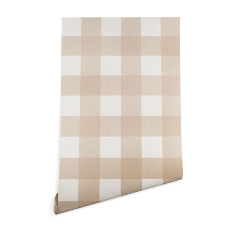 Alisa Galitsyna Gingham Cloth Beige Checks Wallpaper