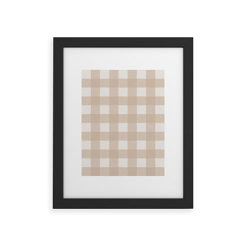Alisa Galitsyna Gingham Cloth Beige Checks Framed Art Print