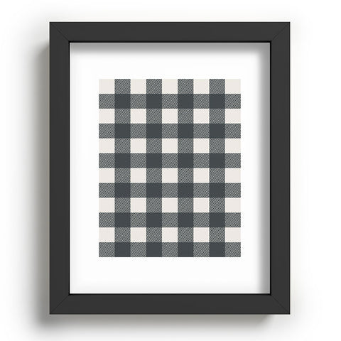 Alisa Galitsyna Gingham Cloth Charcoal Checks Recessed Framing Rectangle