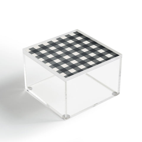 Alisa Galitsyna Gingham Cloth Charcoal Checks Acrylic Box