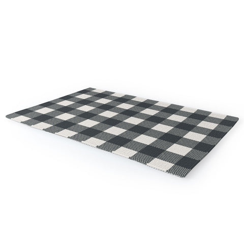 Alisa Galitsyna Gingham Cloth Charcoal Checks Area Rug