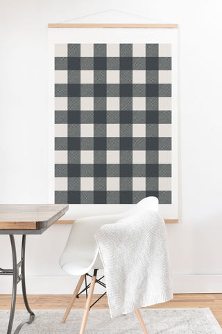Alisa Galitsyna Gingham Cloth Charcoal Checks Art Print And Hanger