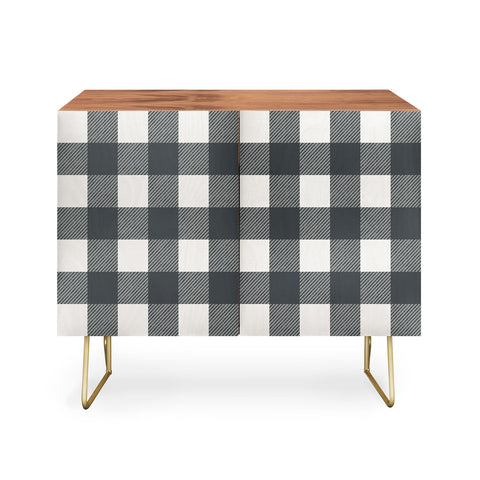 Alisa Galitsyna Gingham Cloth Charcoal Checks Credenza