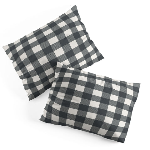 Alisa Galitsyna Gingham Cloth Charcoal Checks Pillow Shams
