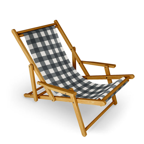 Alisa Galitsyna Gingham Cloth Charcoal Checks Sling Chair