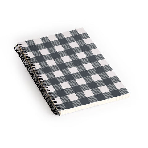 Alisa Galitsyna Gingham Cloth Charcoal Checks Spiral Notebook