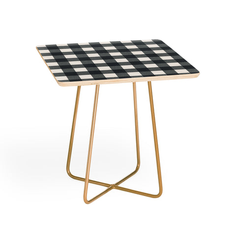 Alisa Galitsyna Gingham Cloth Charcoal Checks Side Table