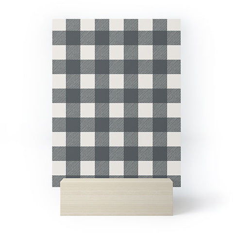 Alisa Galitsyna Gingham Cloth Charcoal Checks Mini Art Print