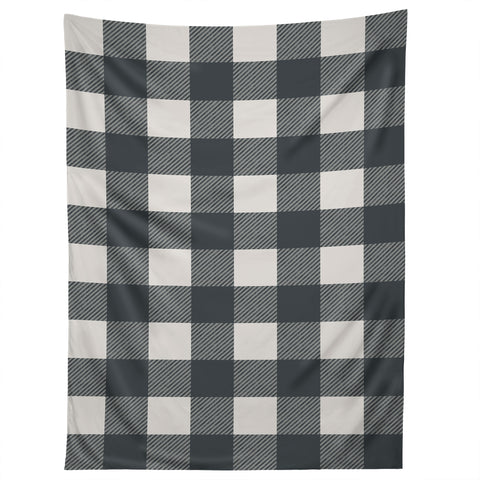Alisa Galitsyna Gingham Cloth Charcoal Checks Tapestry