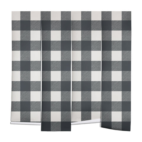 Alisa Galitsyna Gingham Cloth Charcoal Checks Wall Mural